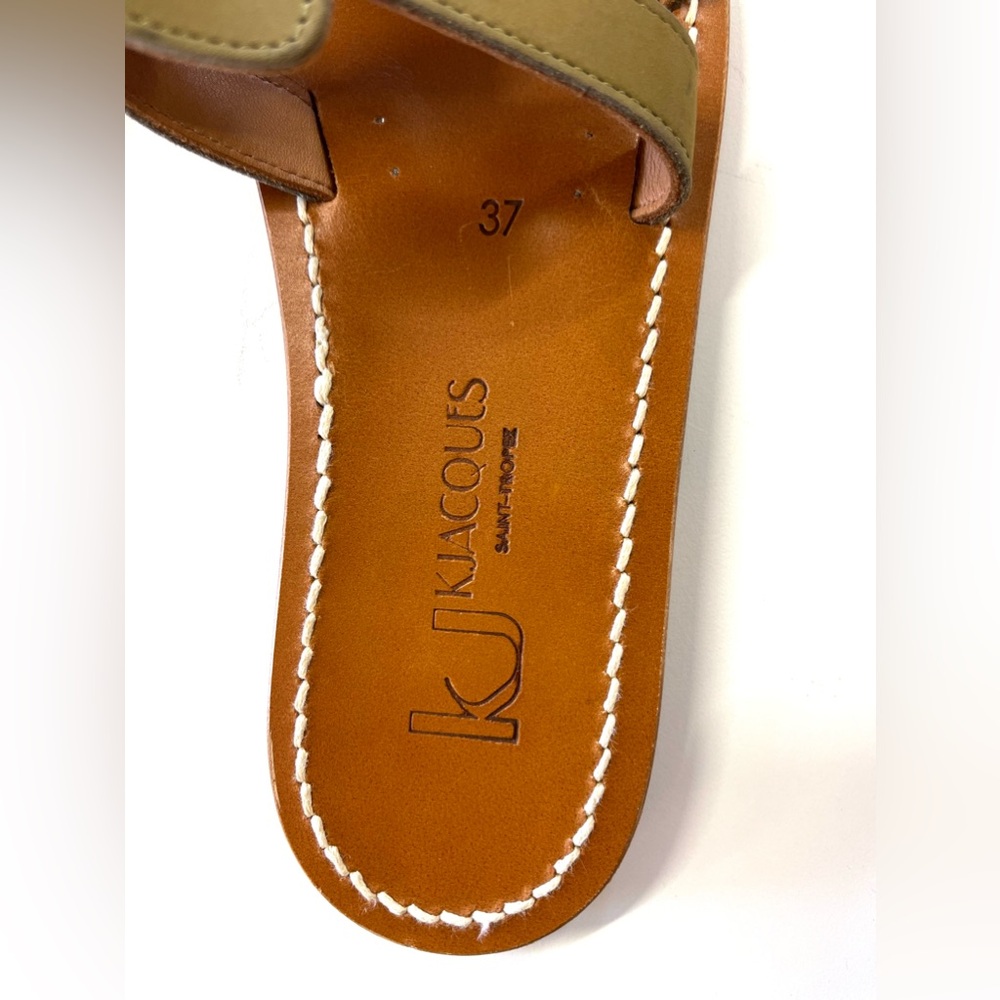 K Jacques St Tropez Menandre Leather Slides / Sandals sz 37 - Picture 5 of 11